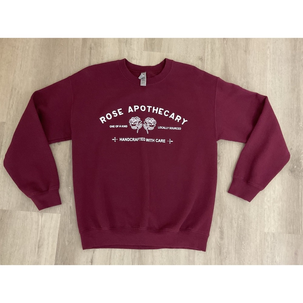 Gildan Rose Apothecary Schitts Creek Graphic Sweatshirt Maroon Womens Medium